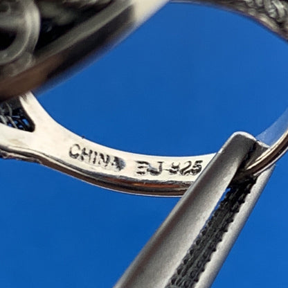 Designer 925 Sterling Silver Amber Cabochon Amethyst Accented Statement Ring