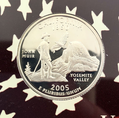 2005 S United States Mint 50 State Quarters 5 Coin Silver Proof Set OMP/COA