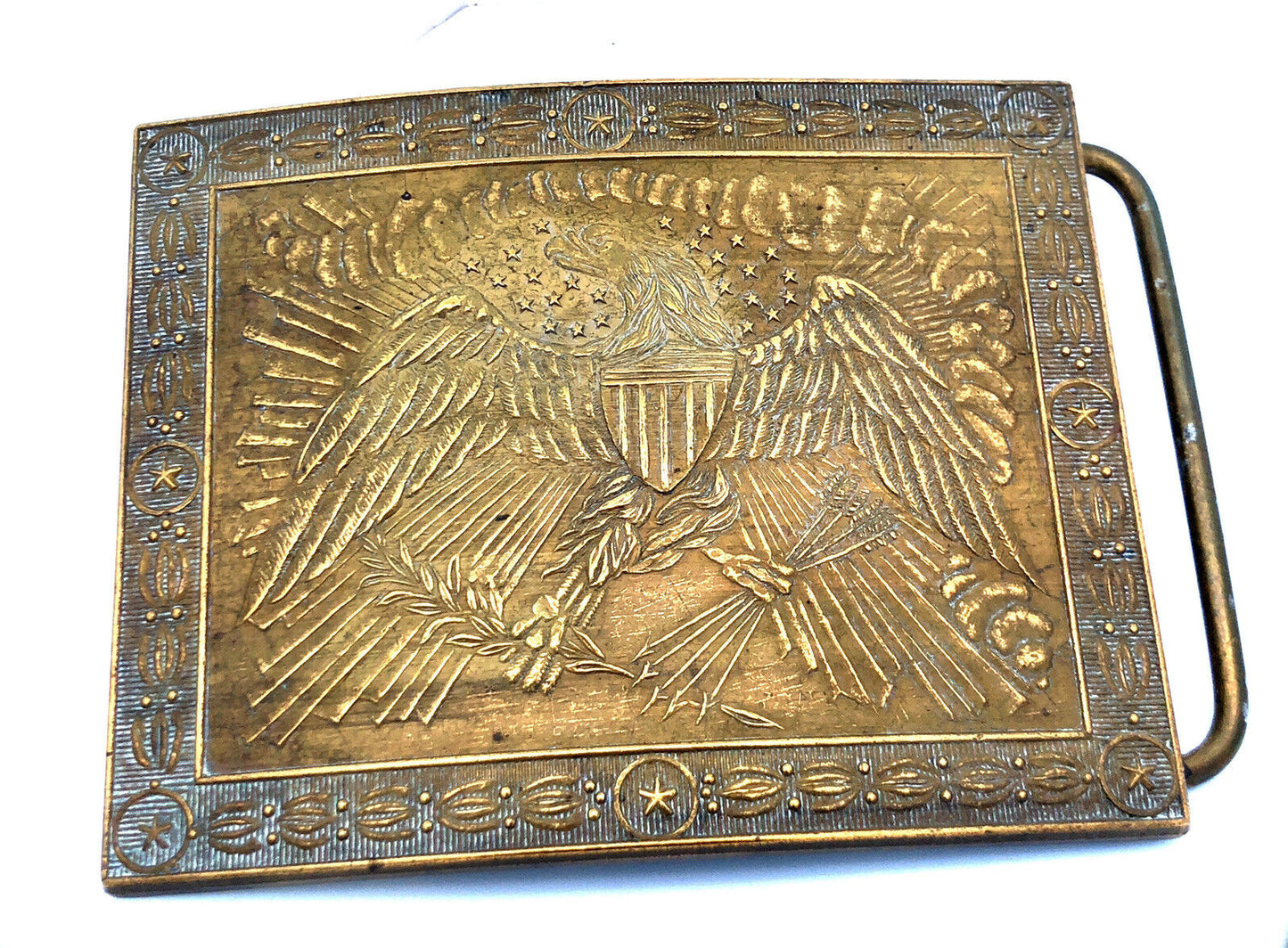 Retro Wilkinson Export Brass American Eagle Stars Stripes Statement Belt Buckle