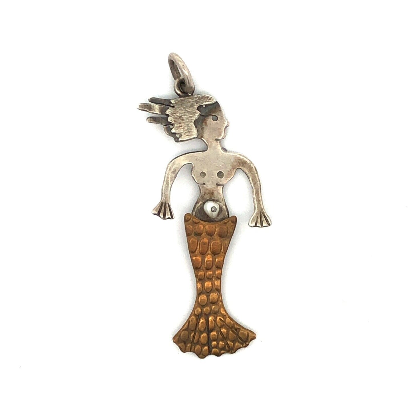 NOLA Designer Thomas Mann 925 Sterling Silver Bronze Pearl Mermaid Charm Pendant