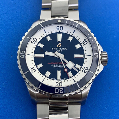 Breitling Superocean Blue Dial 42mm Stainless Steel Men's Automatic Watch A17375