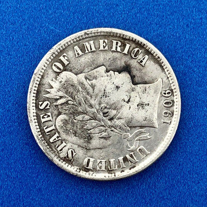 1906 O Barber Silver Dime $.10 Better Rare Scarce Key New Orleans Mint Coin
