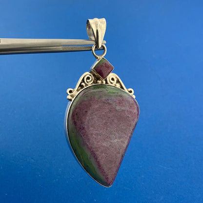 925 Sterling Silver Ruby Zoisite Third Eye Harmony Statement Pendant