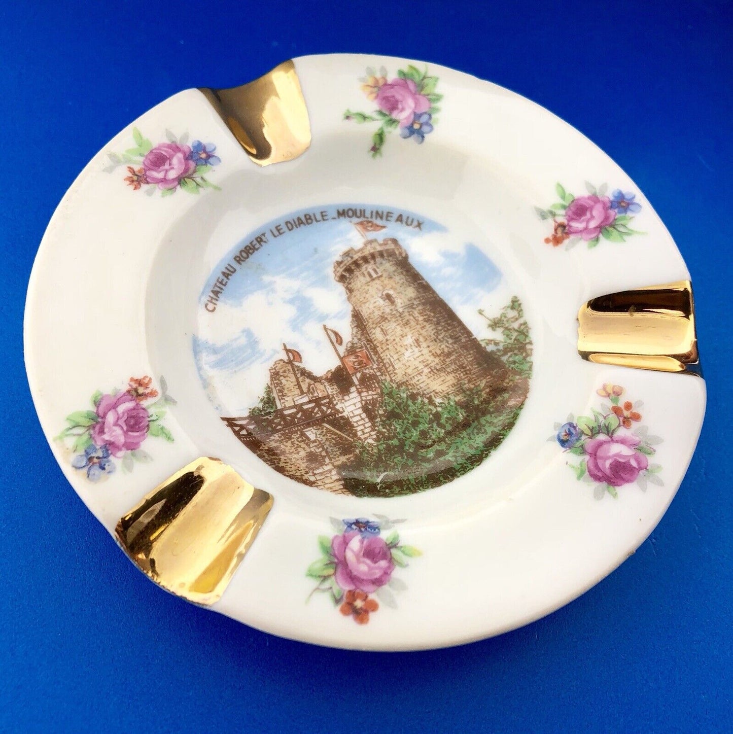 Vintage Limoges France Chateau Robert Le Diable Mouline Aux Souvenir Ashtray
