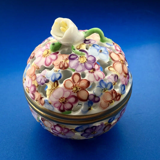 Herend Hungary Floral Trinket Box Hungarian Flowers Hungarian