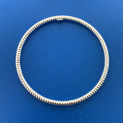 Designer Sterling Silver 925 Twisted Metal Cable 8" 4 Bangle Bracelet Set
