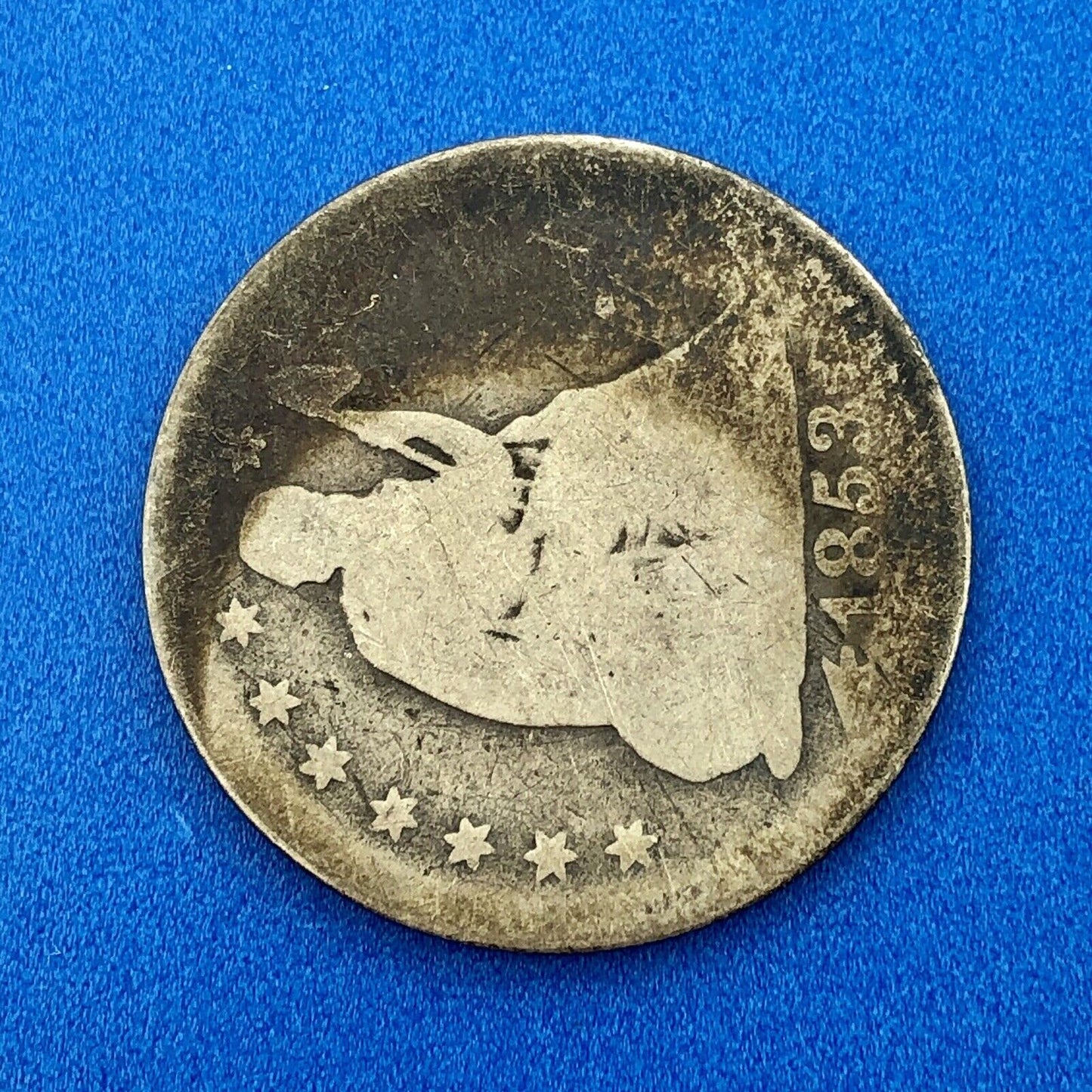1853 P Seated Liberty Silver Quarter Dollar 25c Type 2 Better One Year Type Coin