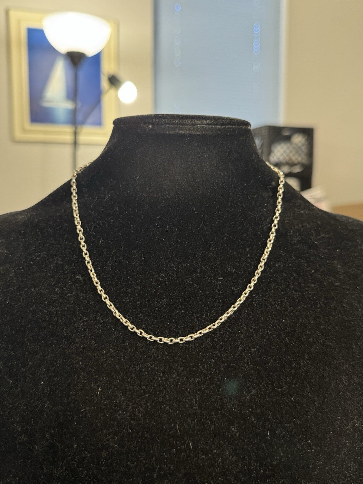 Designer Waxing Poetic 925 Sterling Silver Rolo Oval Link Chain Necklace