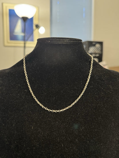 Designer Waxing Poetic 925 Sterling Silver Rolo Oval Link Chain Necklace