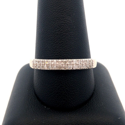 Designer DJoy 925 Sterling Silver Round Diamond Pave Anniversary Band Ring