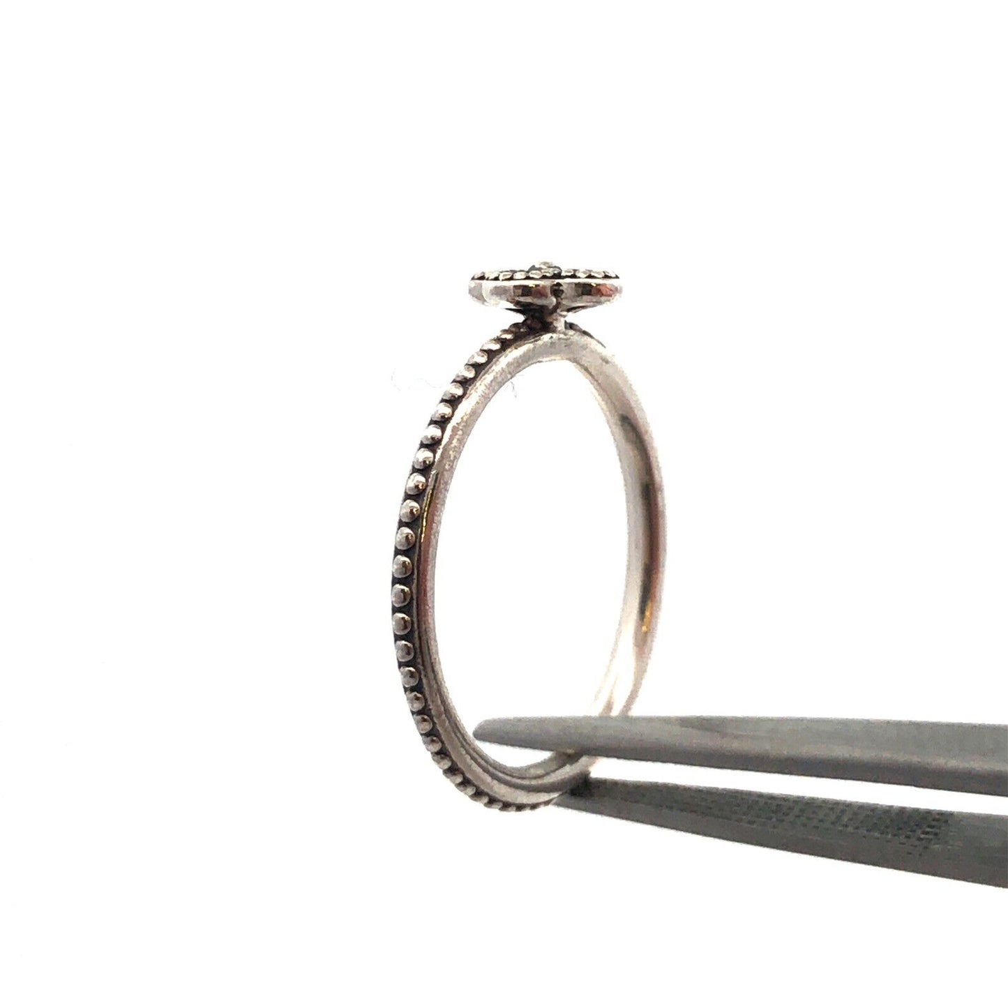 Authentic PANDORA Sterling Silver Pink CZ Retired Oriental Bloom 191001PCZ Ring