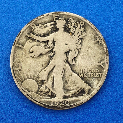 1920 D Walking Liberty Silver Half Dollar 50c Better Key Scarce Denver Mint Coin