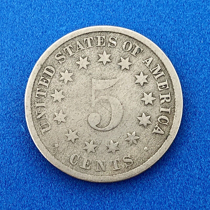 1882 P Shield Nickel Variety 2 Scarce Rare Better Key Philadelphia Mint Coin