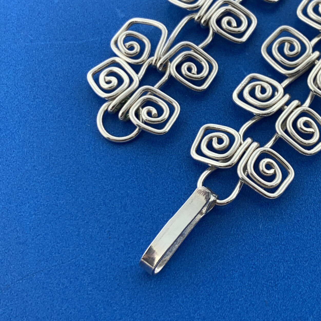 CII Mexico 925 Sterling Silver Modernist Crop Circle Station Statement Necklace