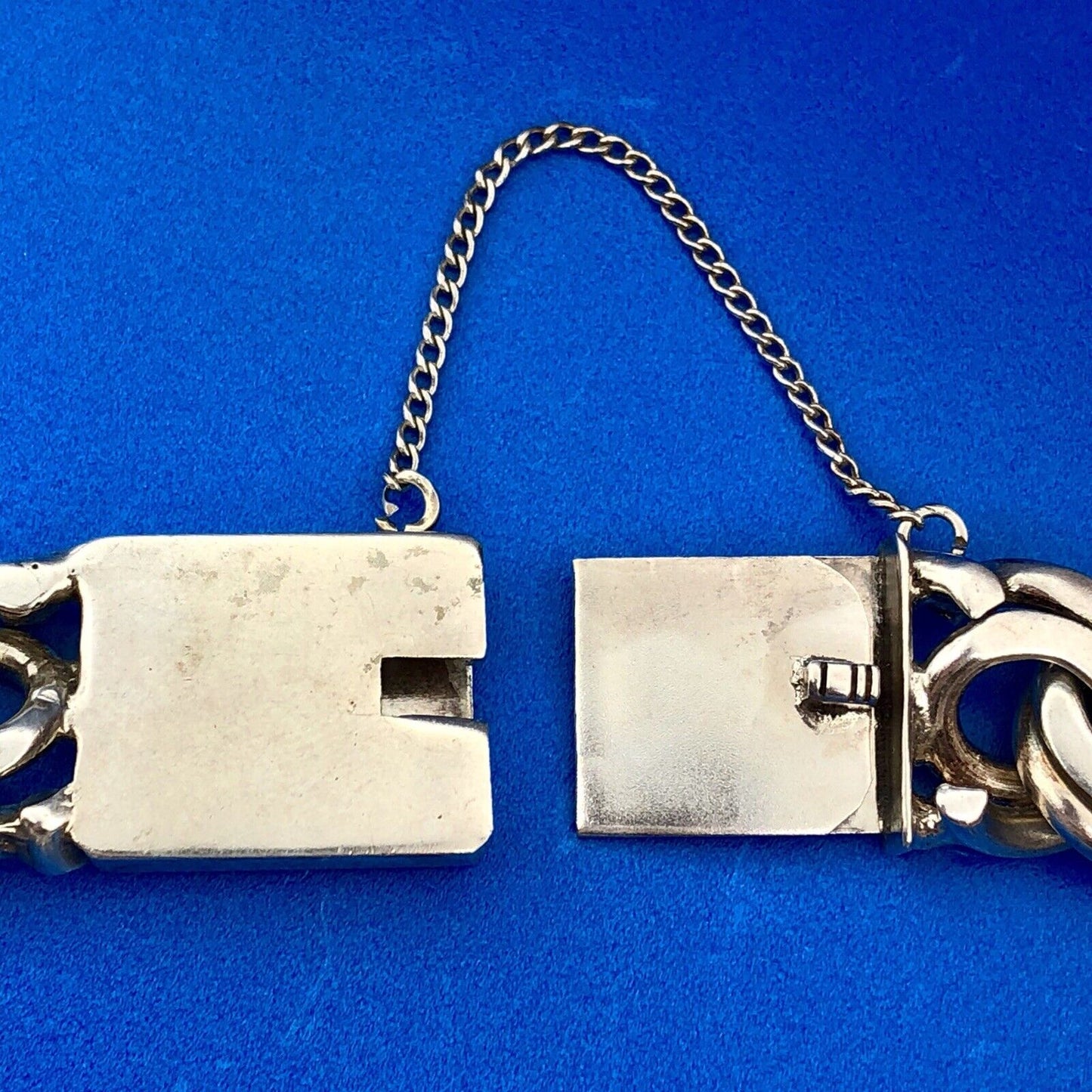 Vintage 900 Silver Hecho En Mexico Taxco Double Rolo Cable Statement Bracelet