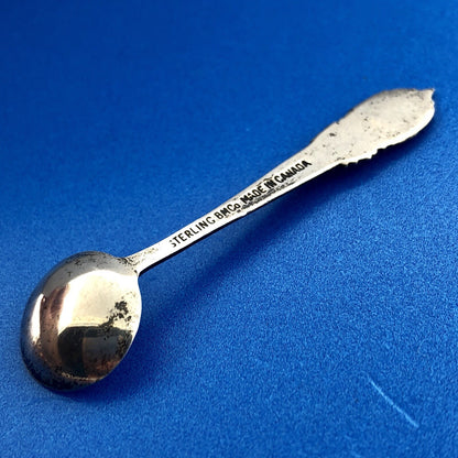 BMCo Sterling Silver Multi Color Enamel Canada Maple Leaf Souvenir Salt Spoon