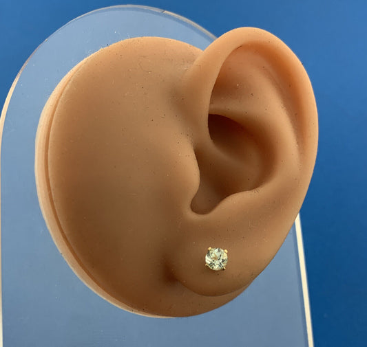 Designer 14K Yellow Gold Blue Topaz December Anniversary Elegant Stud Earrings