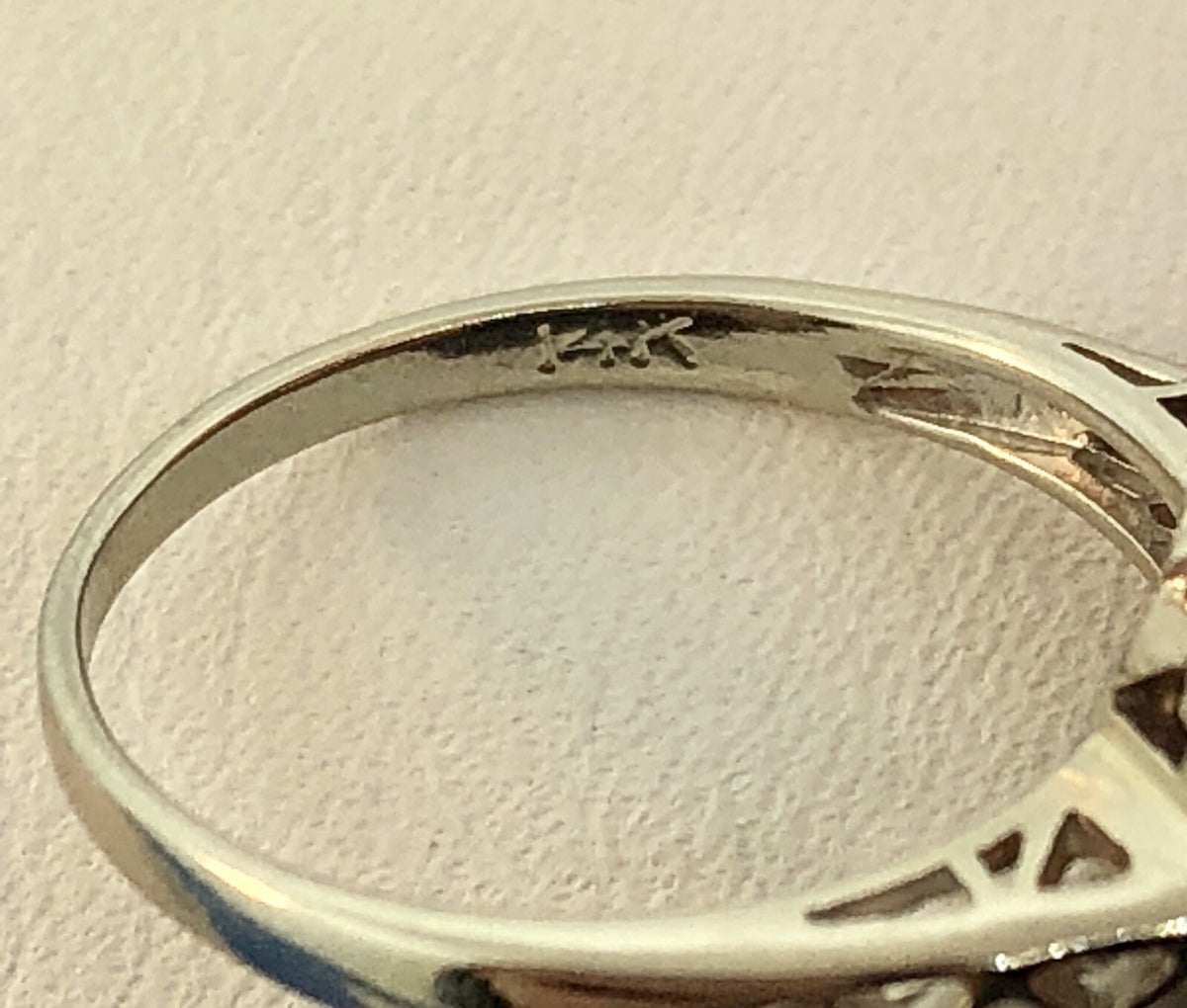 Estate 14K White Gold Diamond Star Cluster Princess Style Cocktail Ring