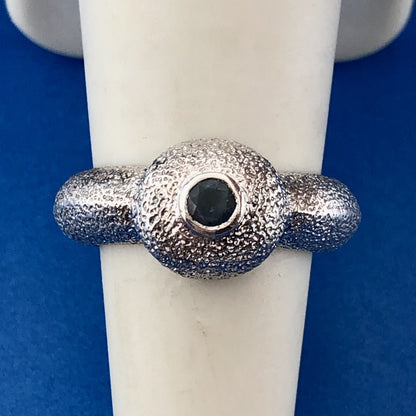 Vintage Mignon Faget 925 Sterling Silver Sea Collection Sapphire Sea Urchin Ring