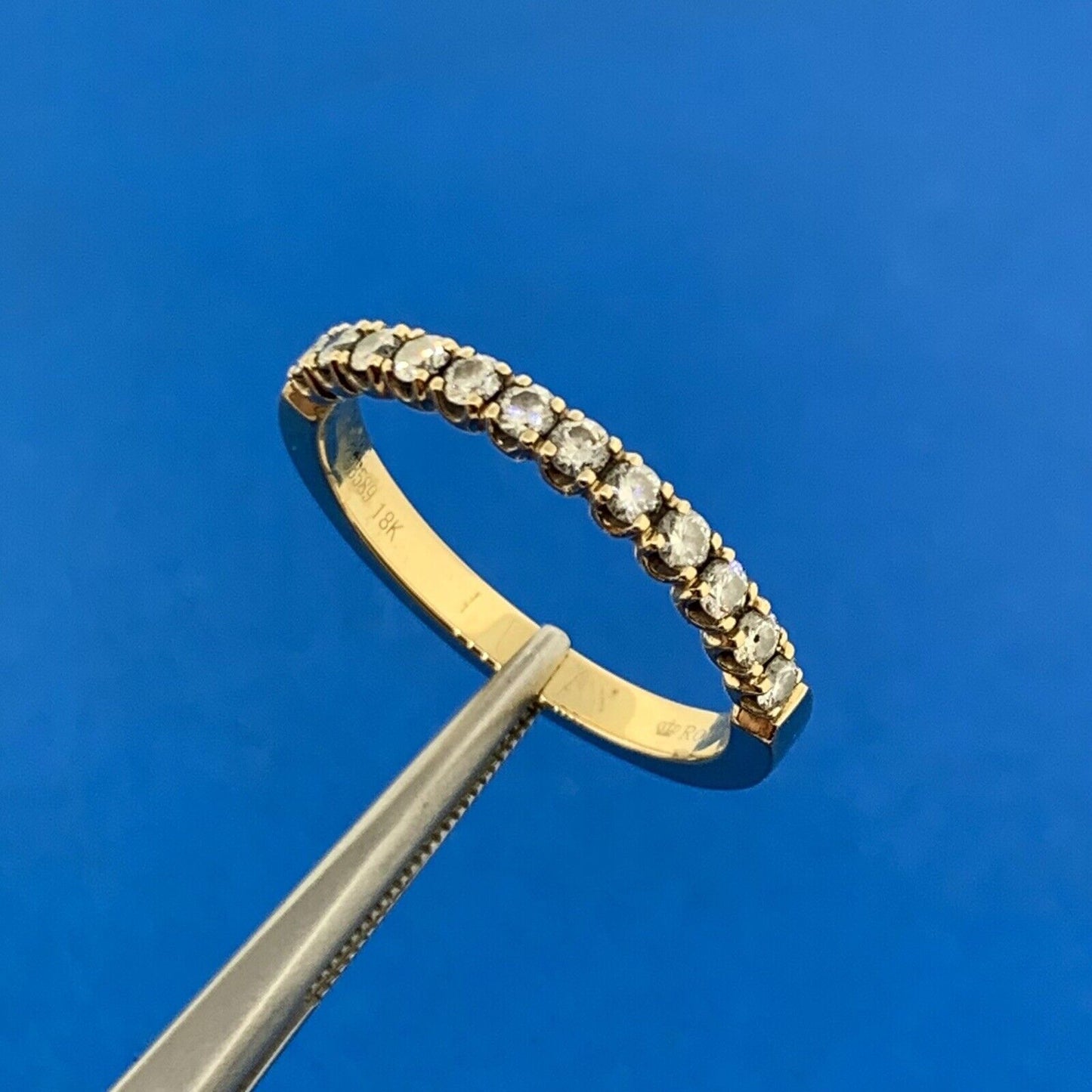 Romance 18K Yellow Gold Diamond Wedding Anniversary Band Stackable Ring