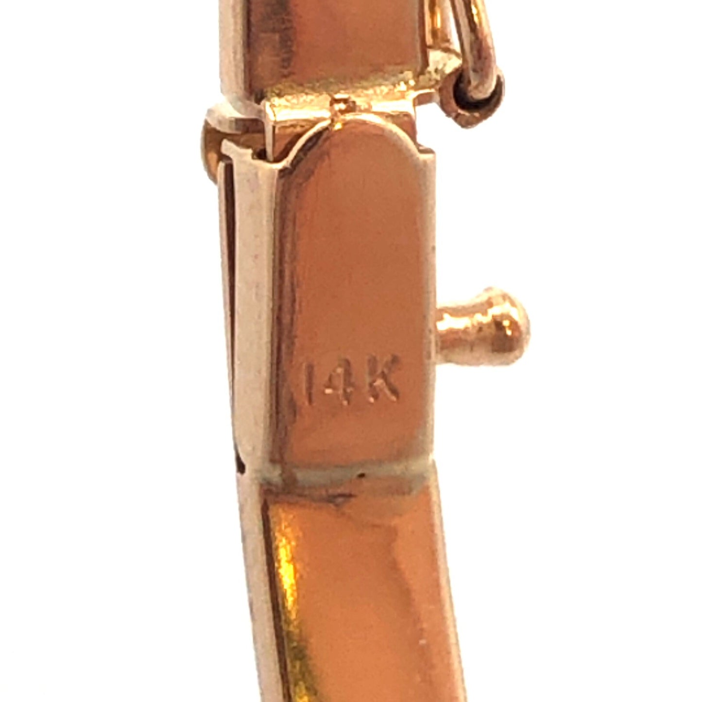 Designer 14K Yellow Gold Channel Set Round Ruby Diamond Hinged Bangle Bracelet