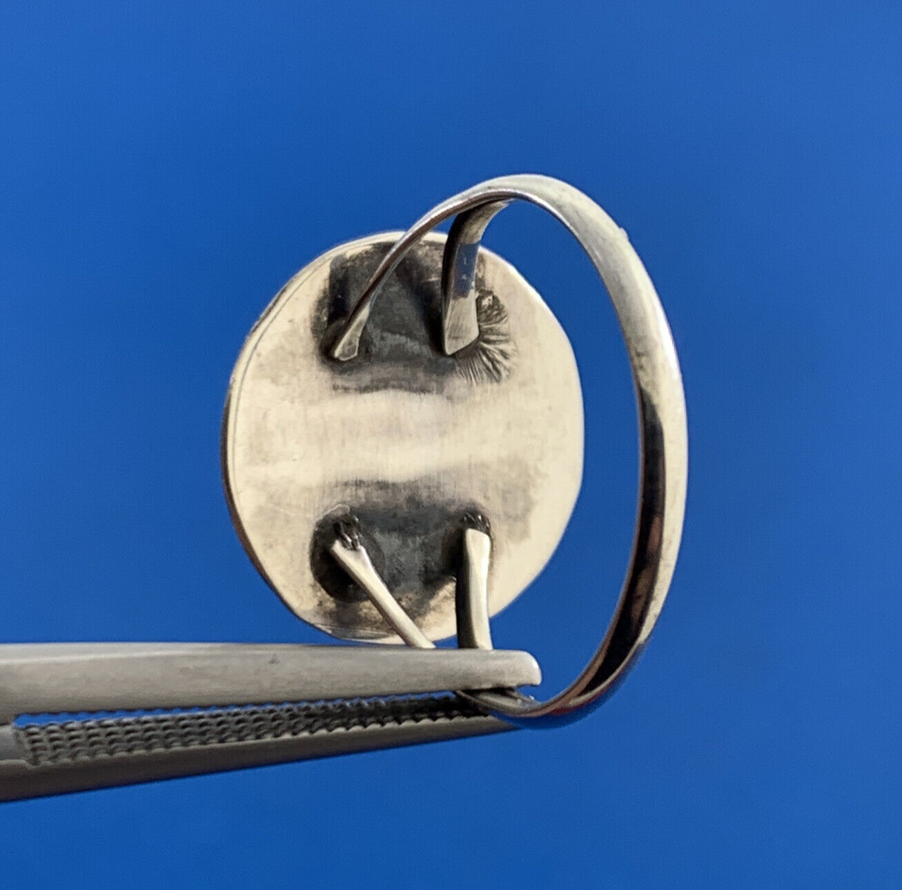 Native American Signed 925 Sterling Silver Turquoise Cabochon Storyteller Ring