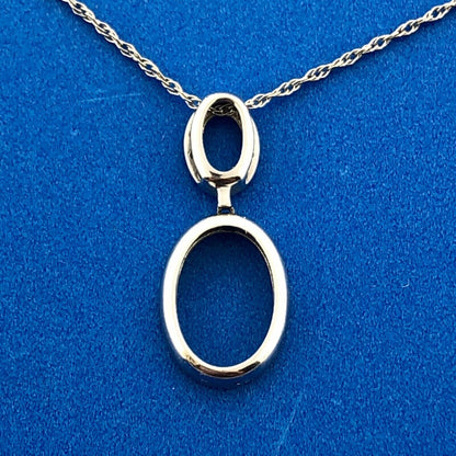 Designer 14K White Gold Polished Diamond Infinity Pendant 18" Necklace