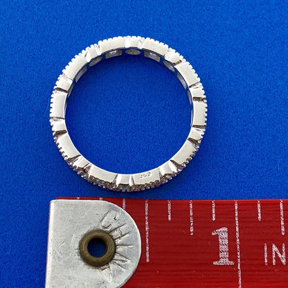 Gorgeous 925 Sterling Silver Cubic Zirconia CZ Infinity Anniversary Band Ring