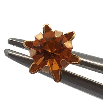 Designer 14K Yellow Gold Round Citrine Starter Stud Earrings