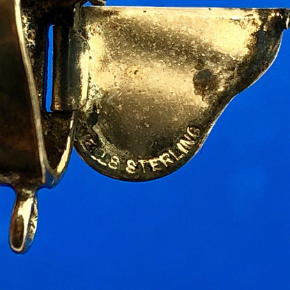 Vintage Wells Sterling Silver 925 Gold Wash Grand Baby Piano Movable Charm