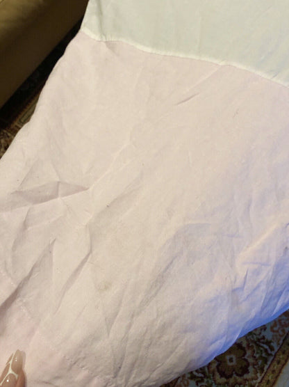 Pottery Barn Solid Light Pink Linen Girls Room Kids Crib Bed Skirt