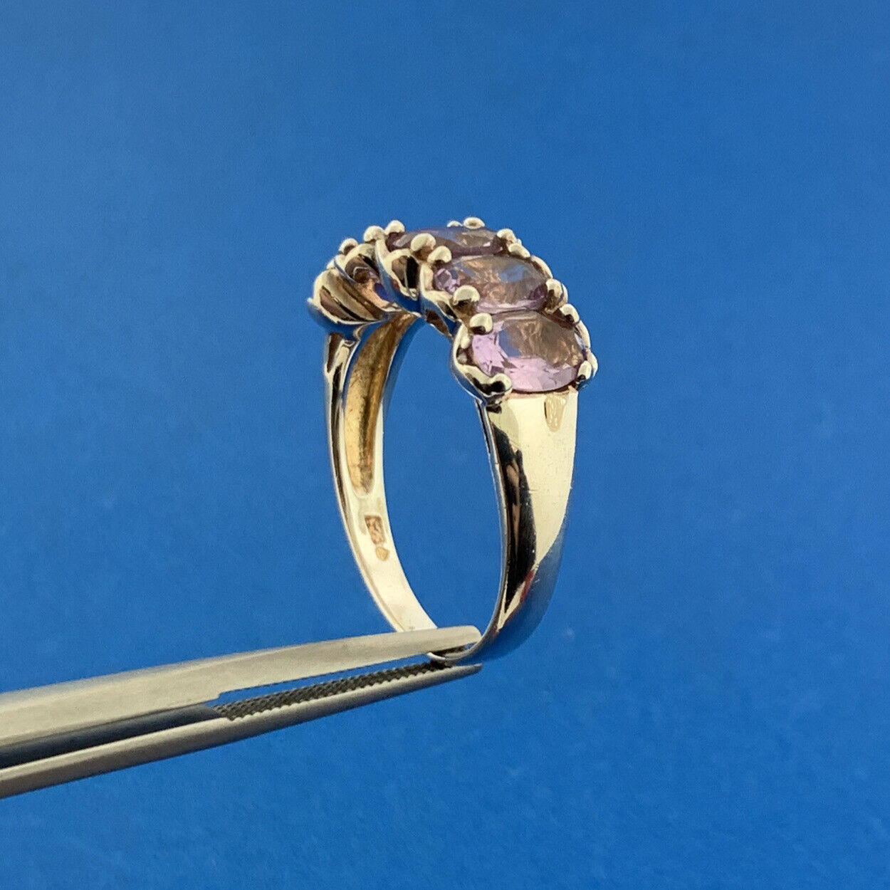 Designer 925 Sterling Silver Oval Amethyst February Anniversary Occasion Ring