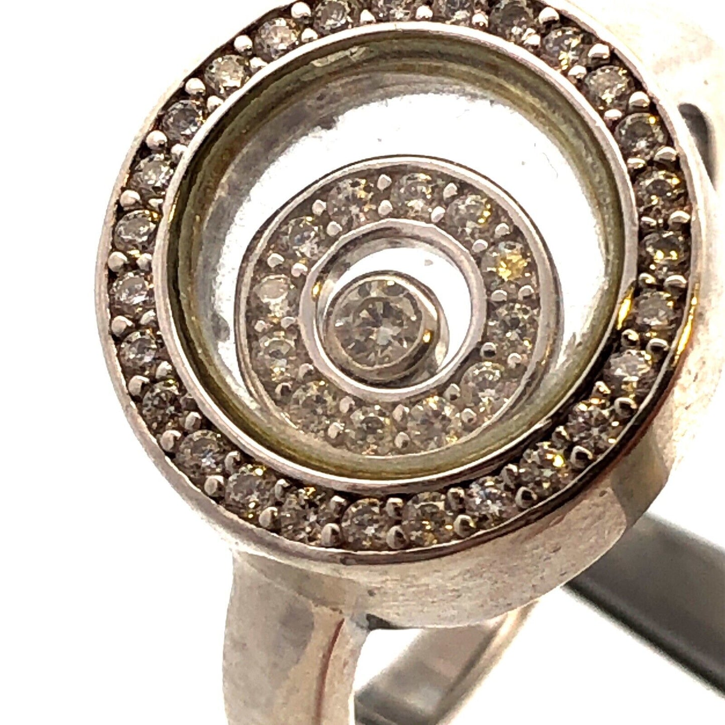 Designer STS 925 Sterling Silver Round Cubic Zirconia CZ Infinity Size 8 Ring