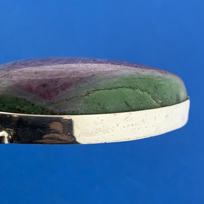 925 Sterling Silver Ruby Zoisite Third Eye Harmony Statement Pendant