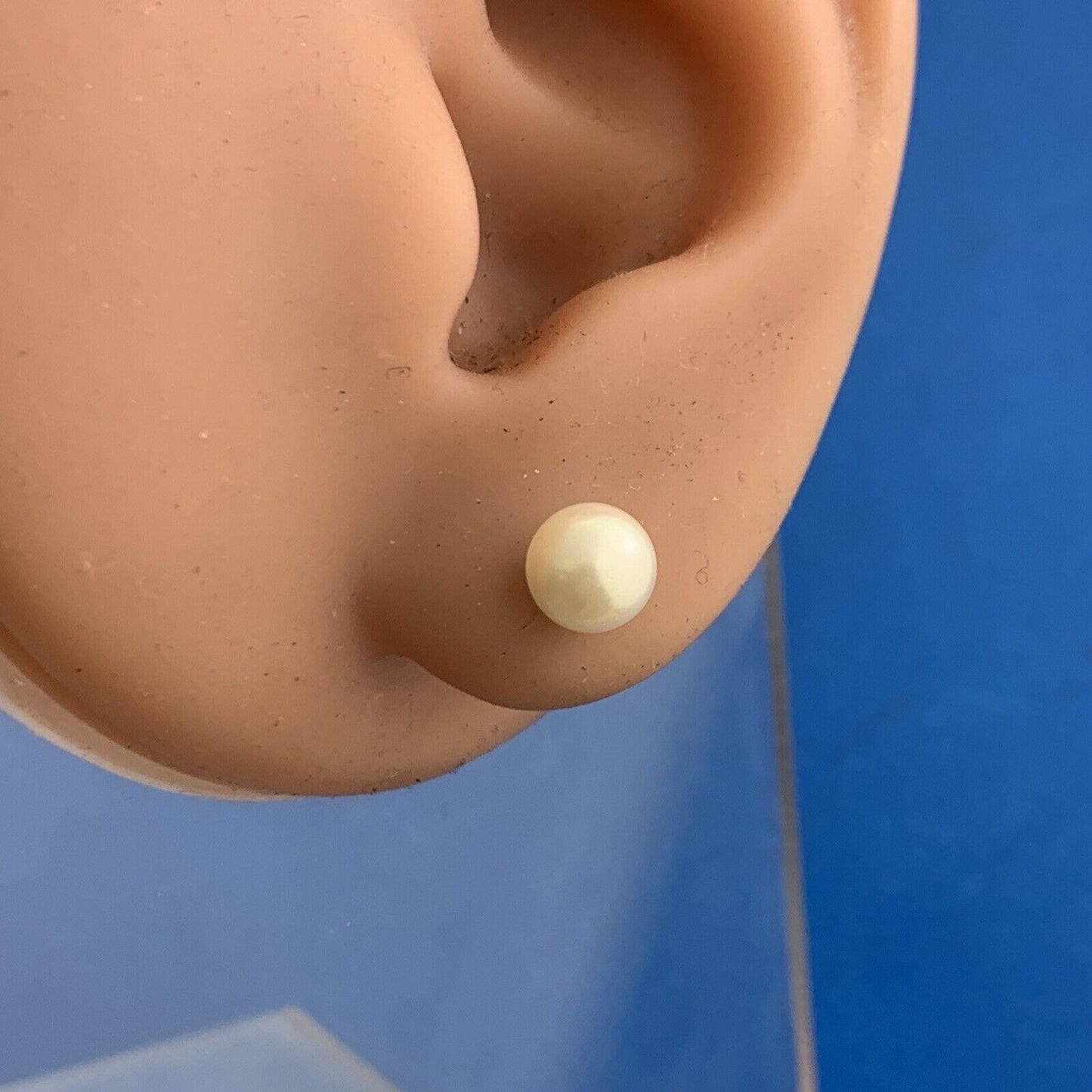 Designer 14K Yellow Gold White Pearl Wedding Anniversary Stud Earrings