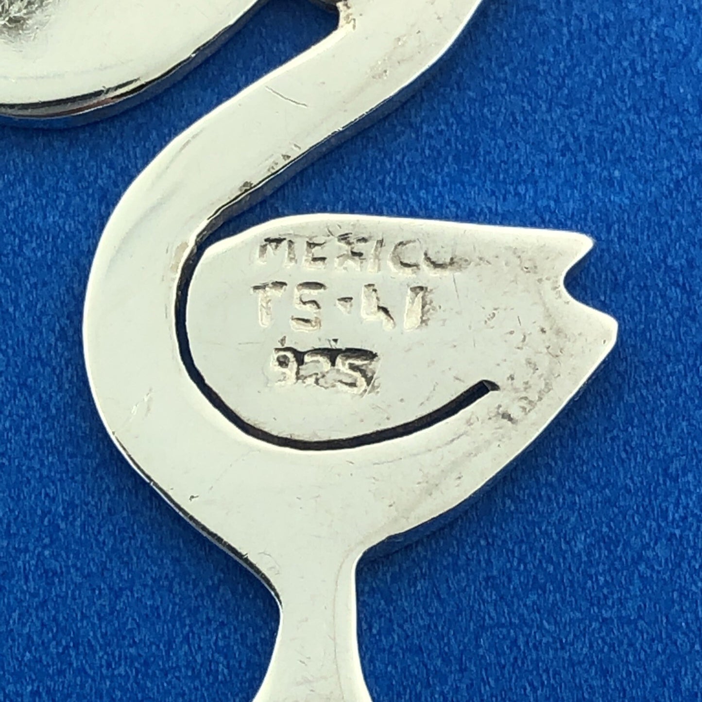 Taxco Mexico 925 Sterling Silver Modernist Pelican Drop Dangle Earrings