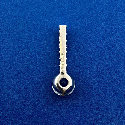 Designer Esx 10k White Gold Blue Topaz & Diamond Womens Bar Charm Pendant