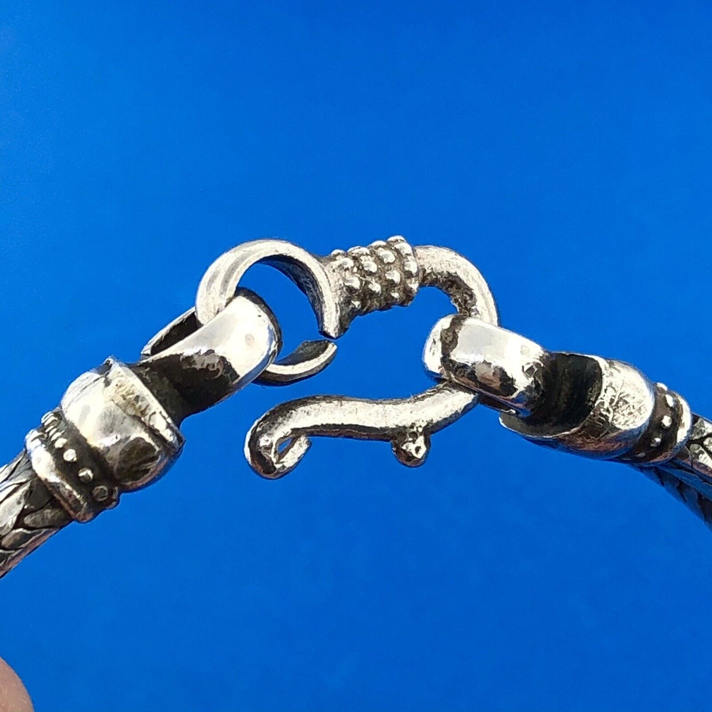 Vintage Artisan RA 925 Sterling Silver Heavy Wheat Link Clasp Bracelet