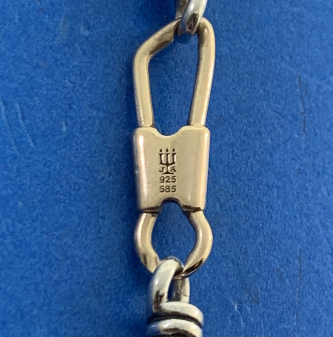 James Avery 925 Sterling Silver 14K Yellow Gold Fishers Of Men Chain Bracelet