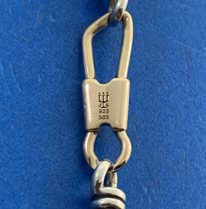 James Avery 925 Sterling Silver 14K Yellow Gold Fishers Of Men Chain Bracelet