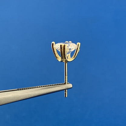 Designer Fuzion Creations Vermeil Sterling Silver 925 Sparkling CZ Stud Earrings