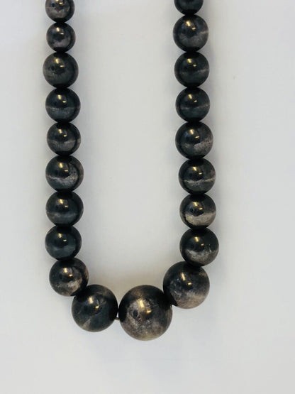 Vintage Taxco Mexico 925 Sterling Silver Graduated Ball Bead Statement Necklace