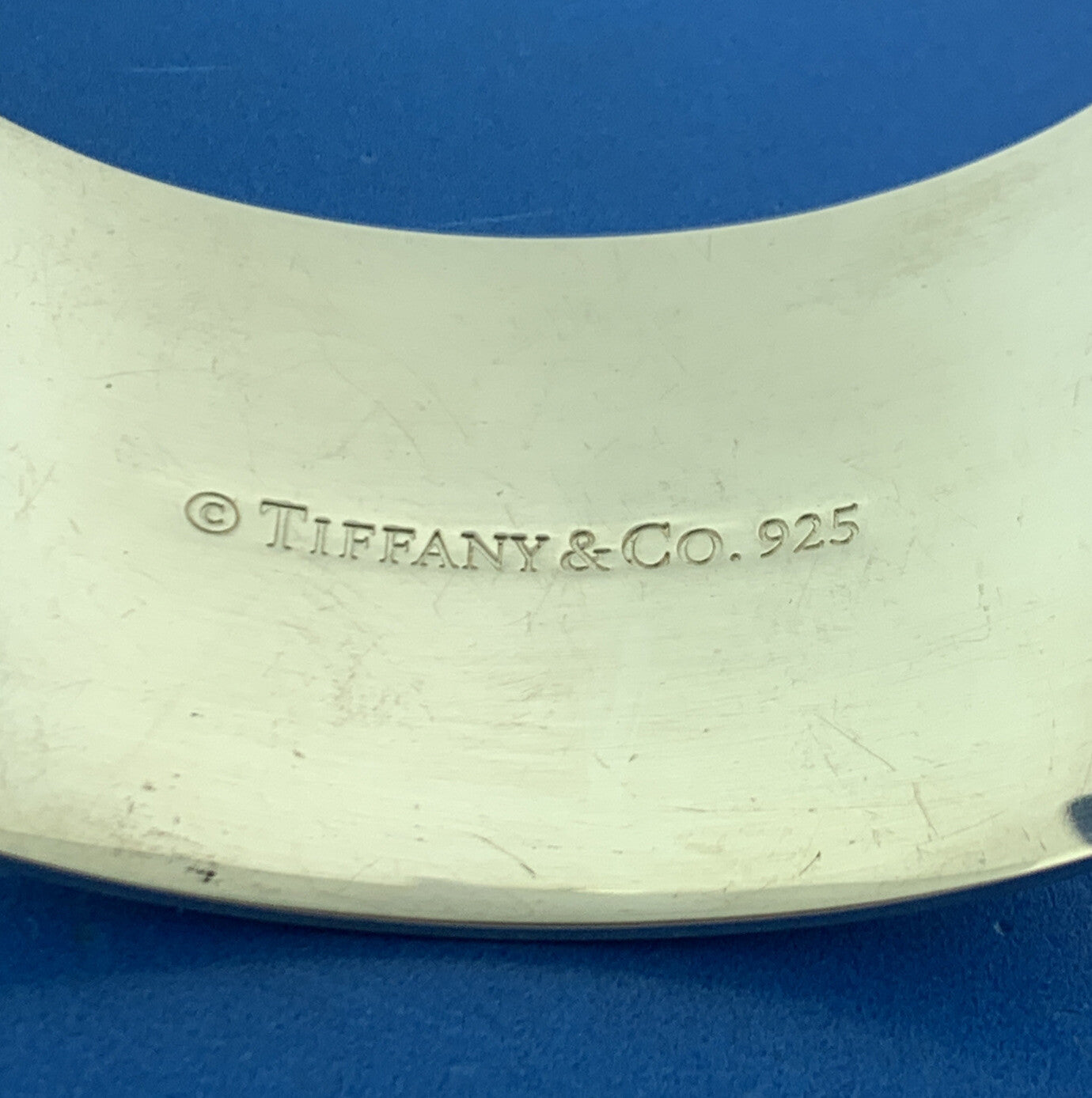 Tiffany & Co Sterling Silver Notes Collection Wide Script Cuff Bracelet