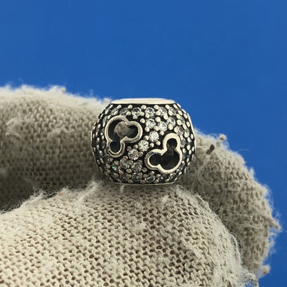 Pandora Sterling Silver 791422CZ Disney Mickey Mouse Silhouettes Bracelet Charm