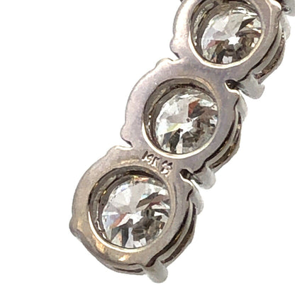 Designer 14K White Gold Round Diamond Graduated Bar Pendant Necklace