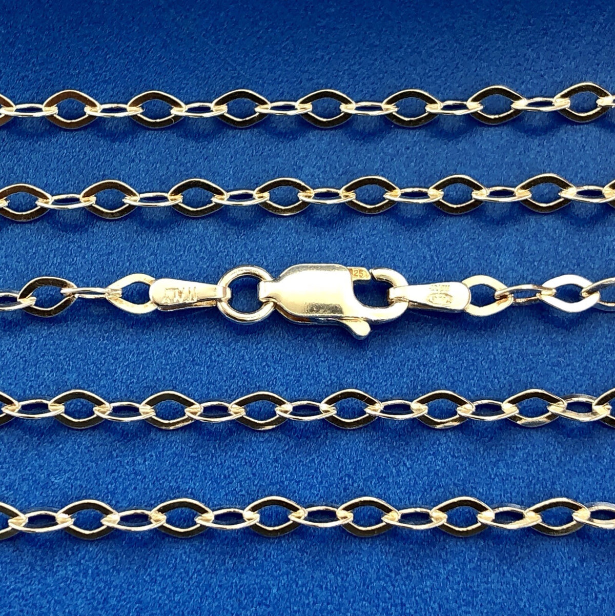 Designer Milor Italy 925 Sterling Silver Fancy Oval Link Chain Necklace