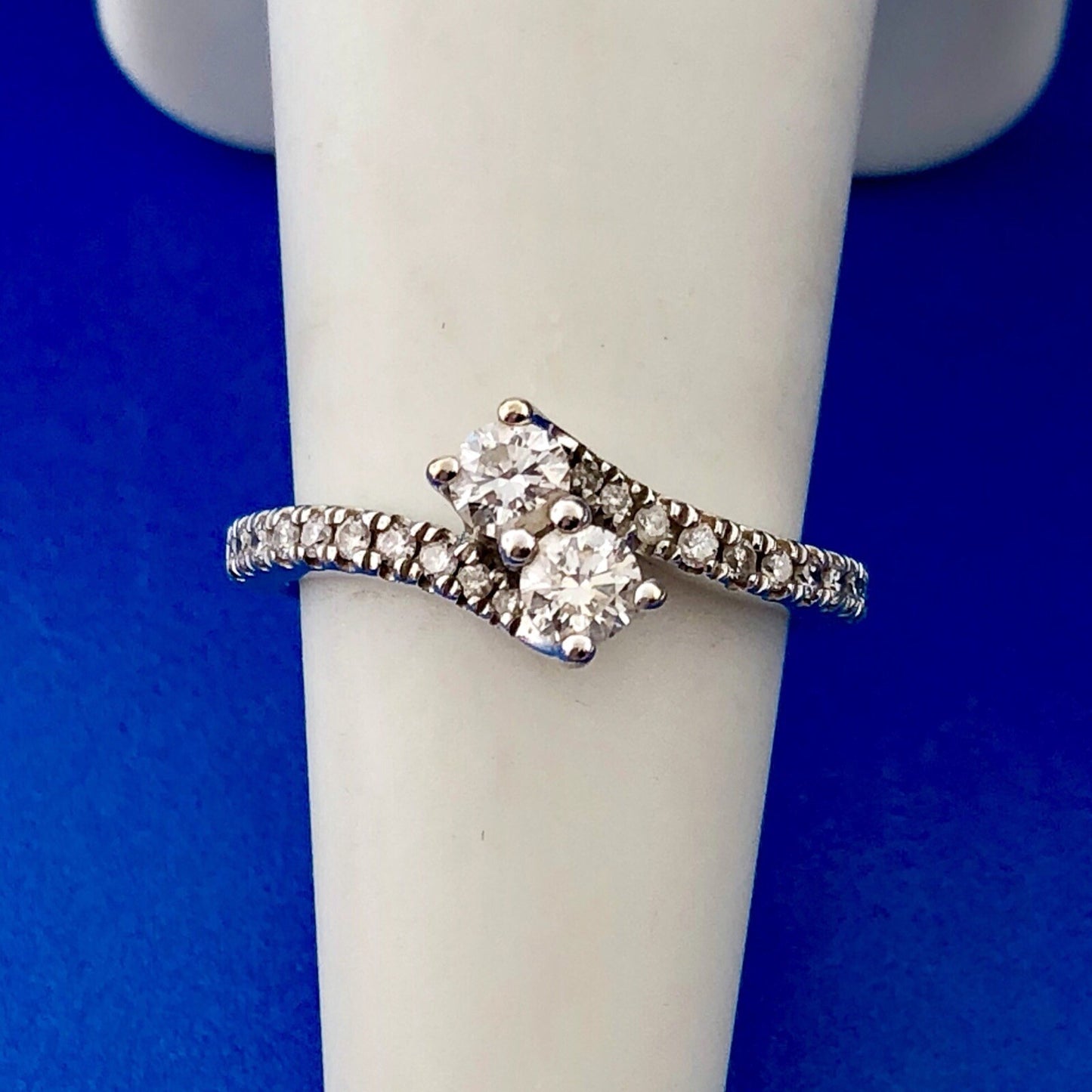 Zales 14K White Gold Ever Us Diamond Duo Bypass Engagement Promise Bridal Ring