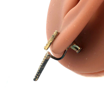 925 Sterling Silver Round Cubic Zirconia Modernist Drop Stud Earrings