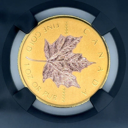 2019 $200 Gold Maple Leaf 40th Anniv. Incuse-Rose Gold NGC Reverse PF70 Coin