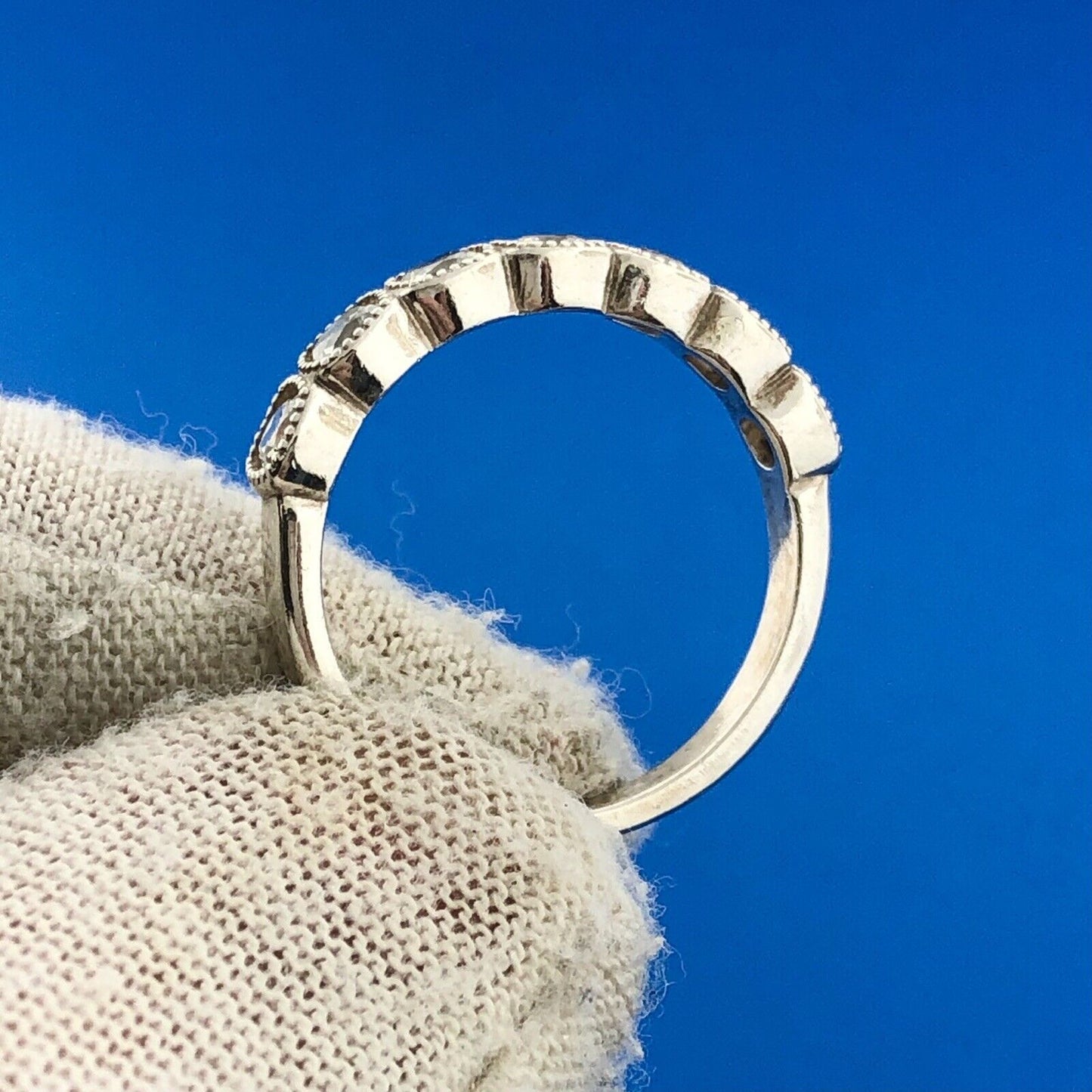 Designer Pandora 925 Sterling Silver Channel Cubic Zirconia Eternity Band Ring